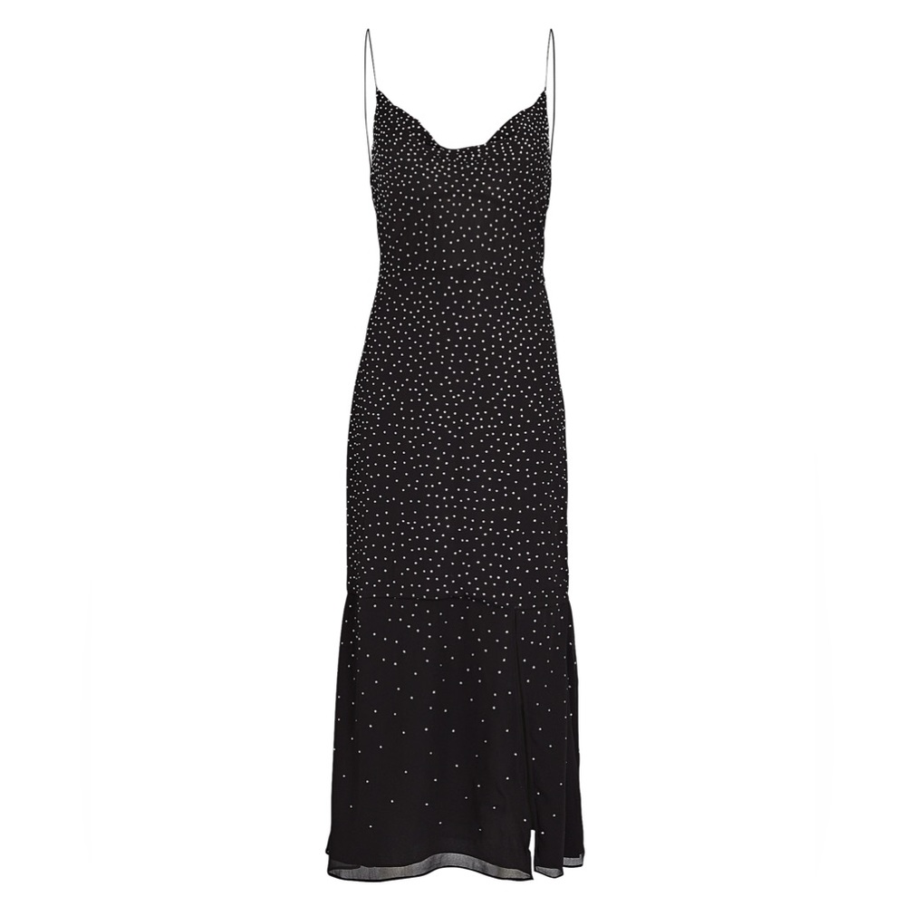 Intermix Halter Rhinestone Dress size 0 Isabel Crystal-Embellished Midi Dress